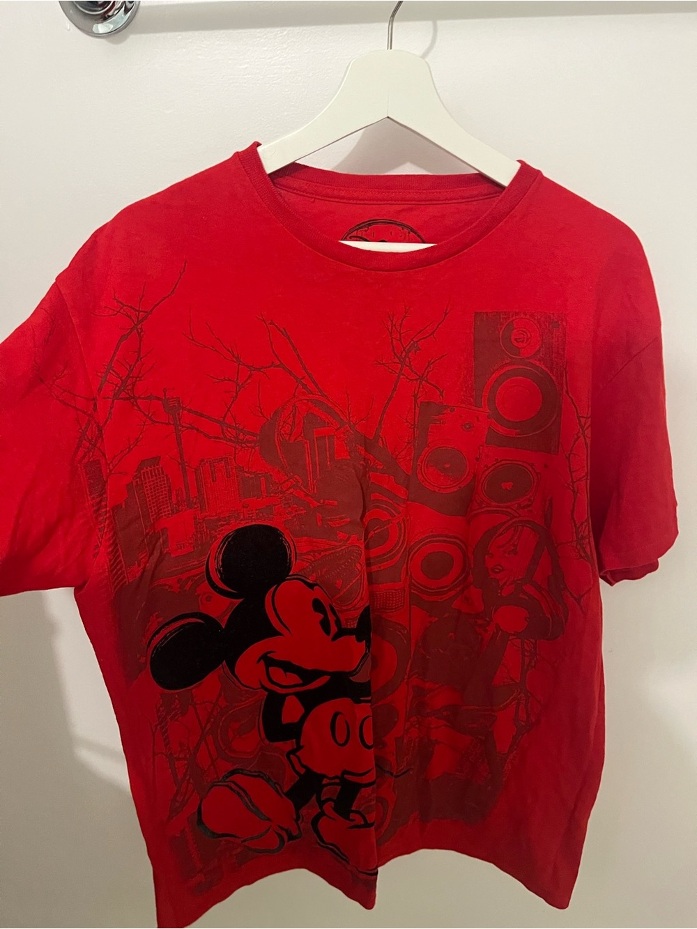 Disney Red Mickey Graphic Short Sleeve Tee